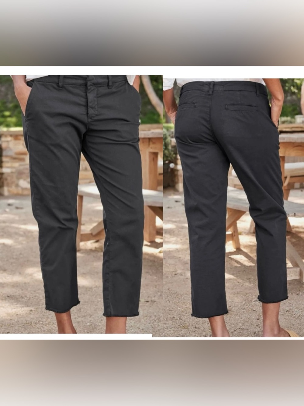 Frank & Eileen Wicklow Pants Italian Chino Twill Casual Washed Black Size 4